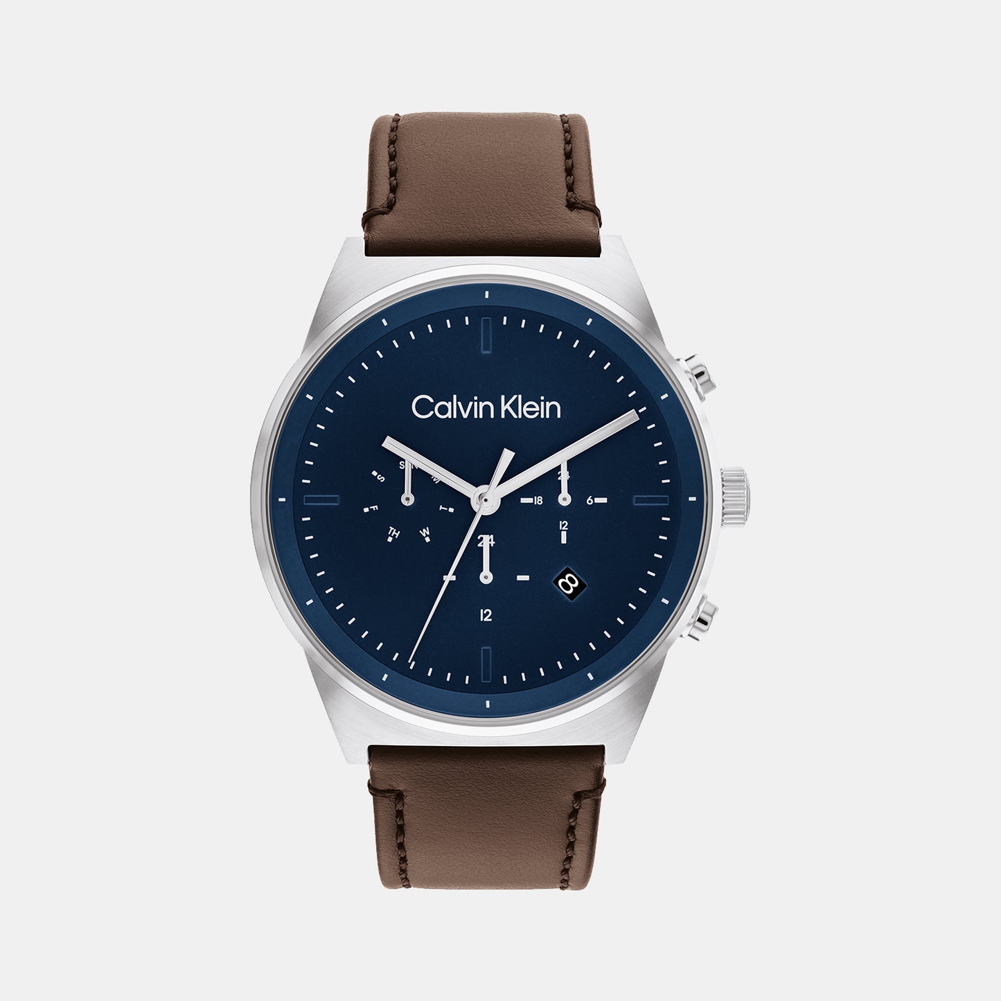 Male Blue Chronograph Leather Watch 25200300