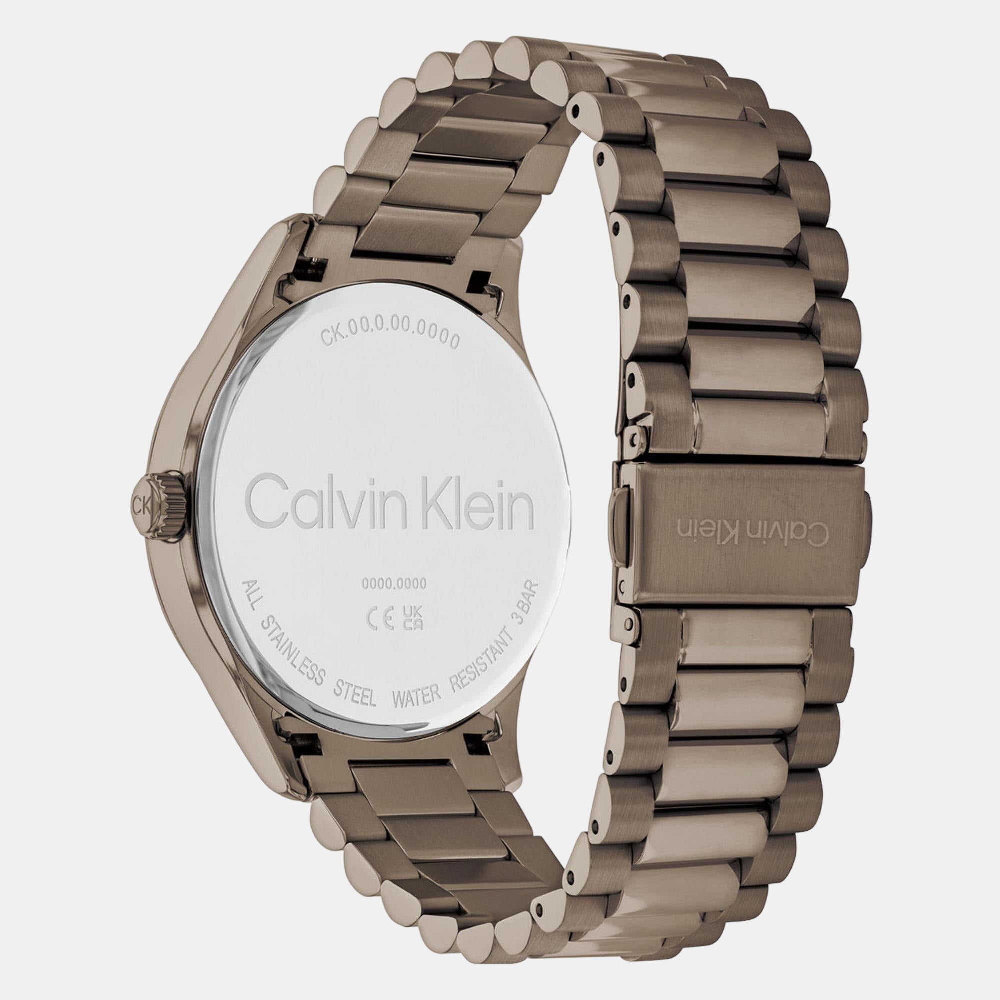 Ck Iconic Unisex Quartz Khaki Dial Analog Stainless Steel Watch 25200228