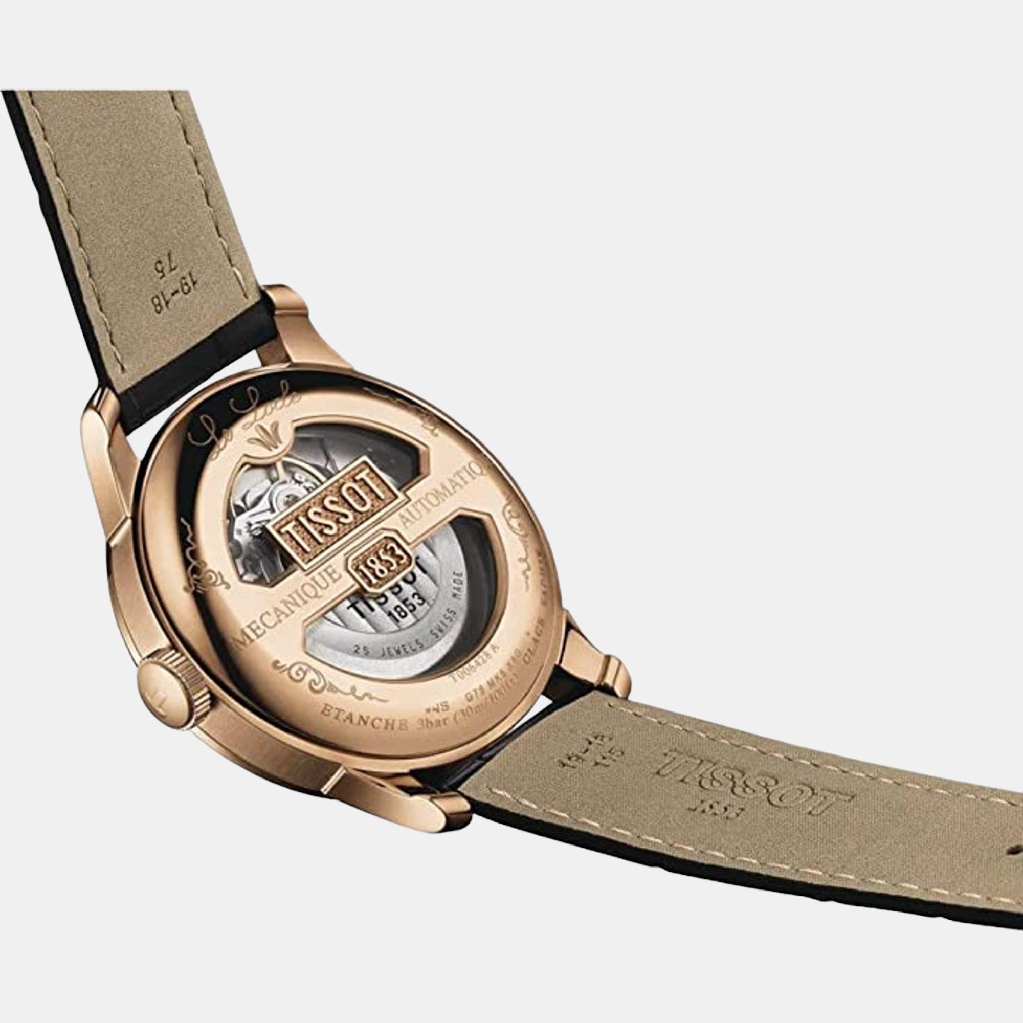 Le Locle Men's Automatic Leather Watch T0064283605200