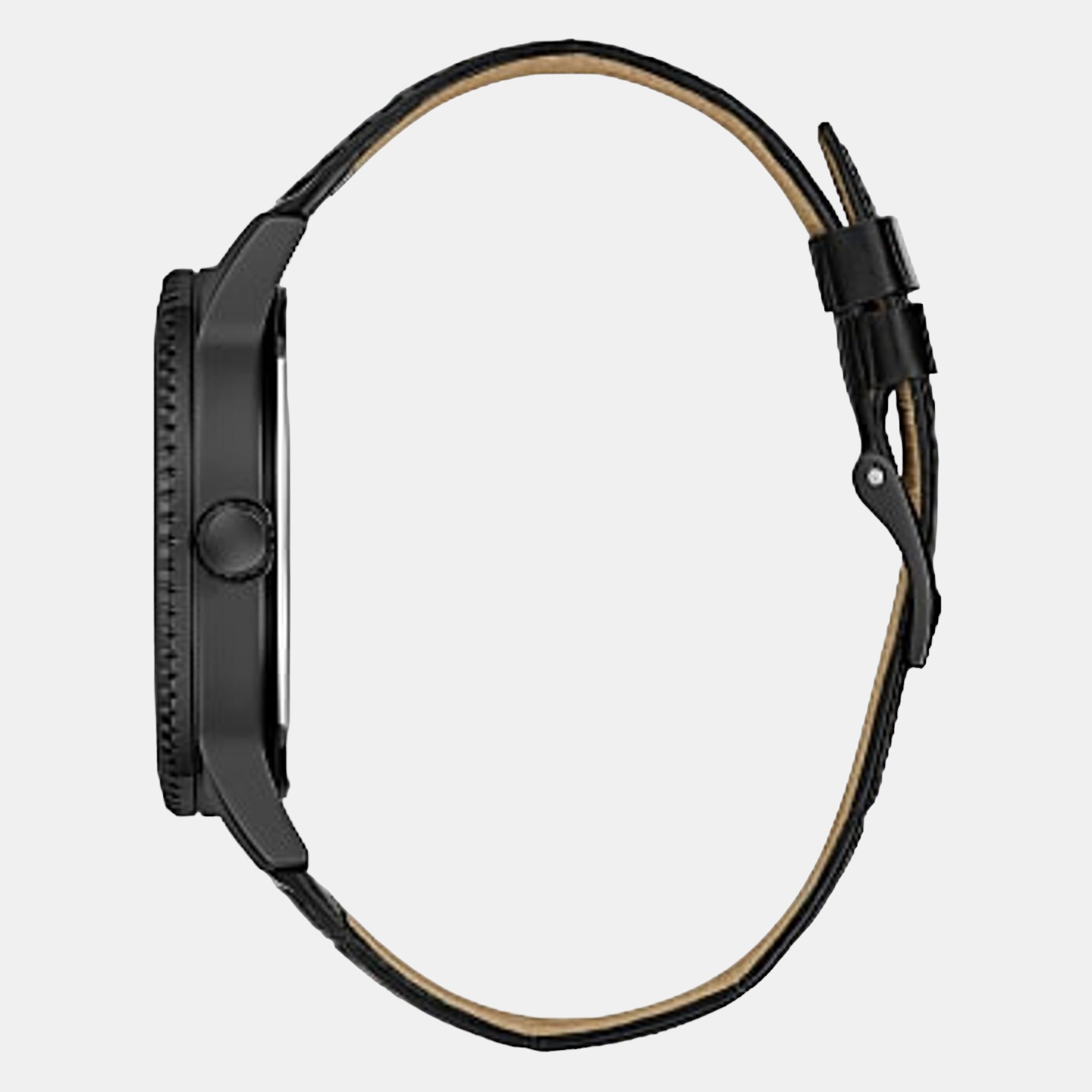 Monarch Men Quartz Black Dial Analog Leather Watch GW0566G2