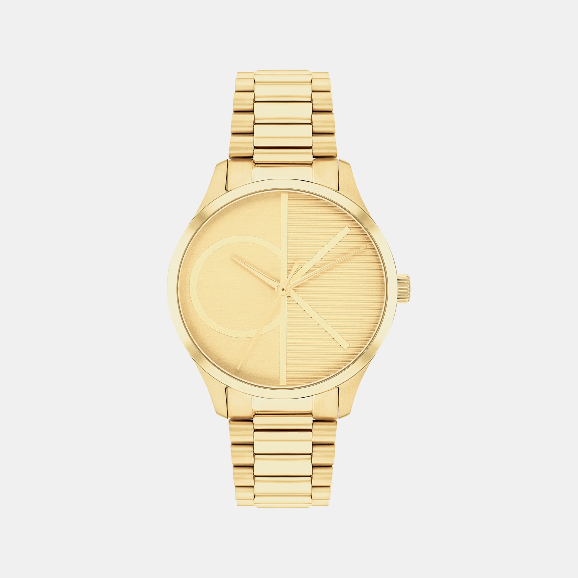 Calvin Klein Iconic Unisex Quartz Gold Dial Analog Stainless Steel ...