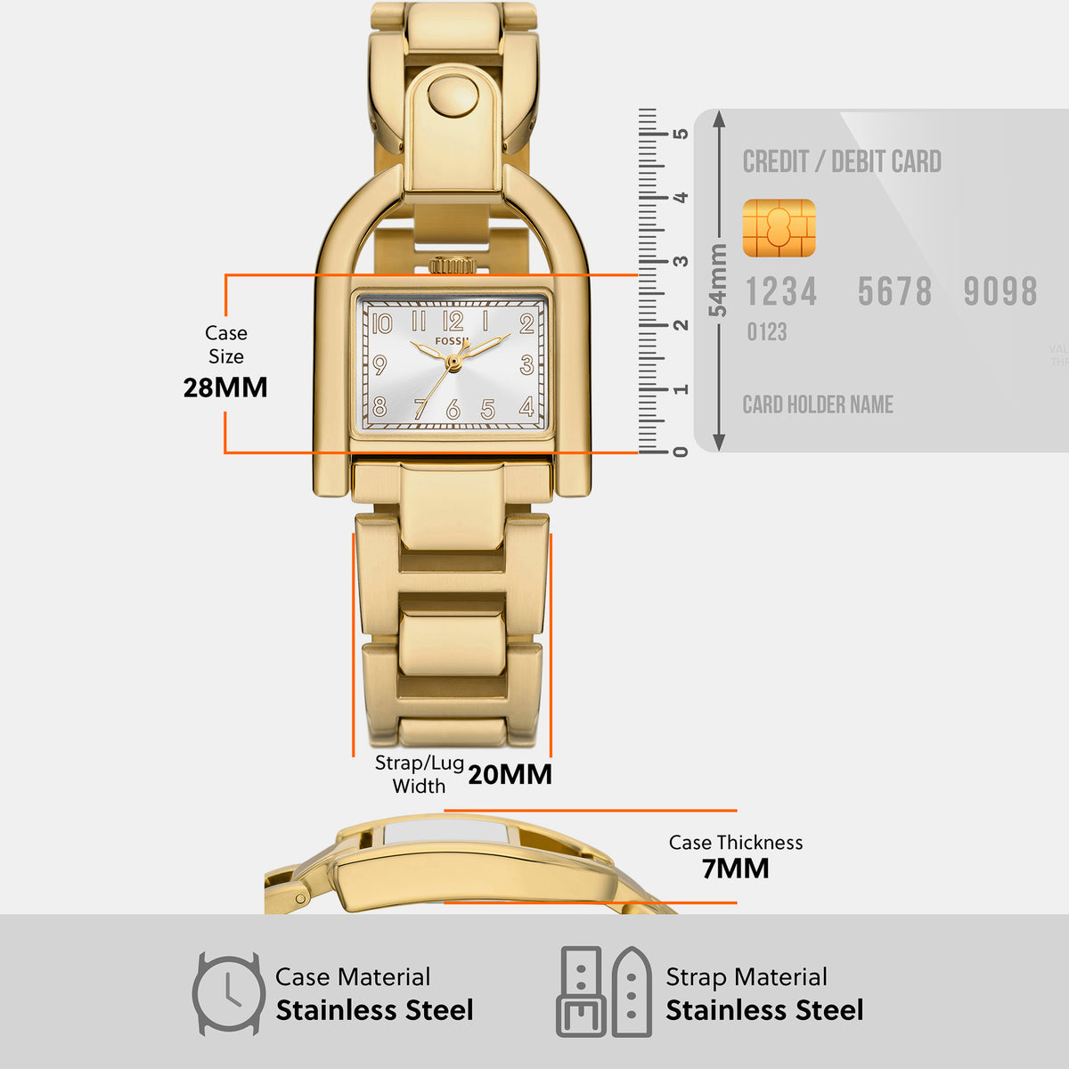 Fossil 30 mm Gold Quartz watch