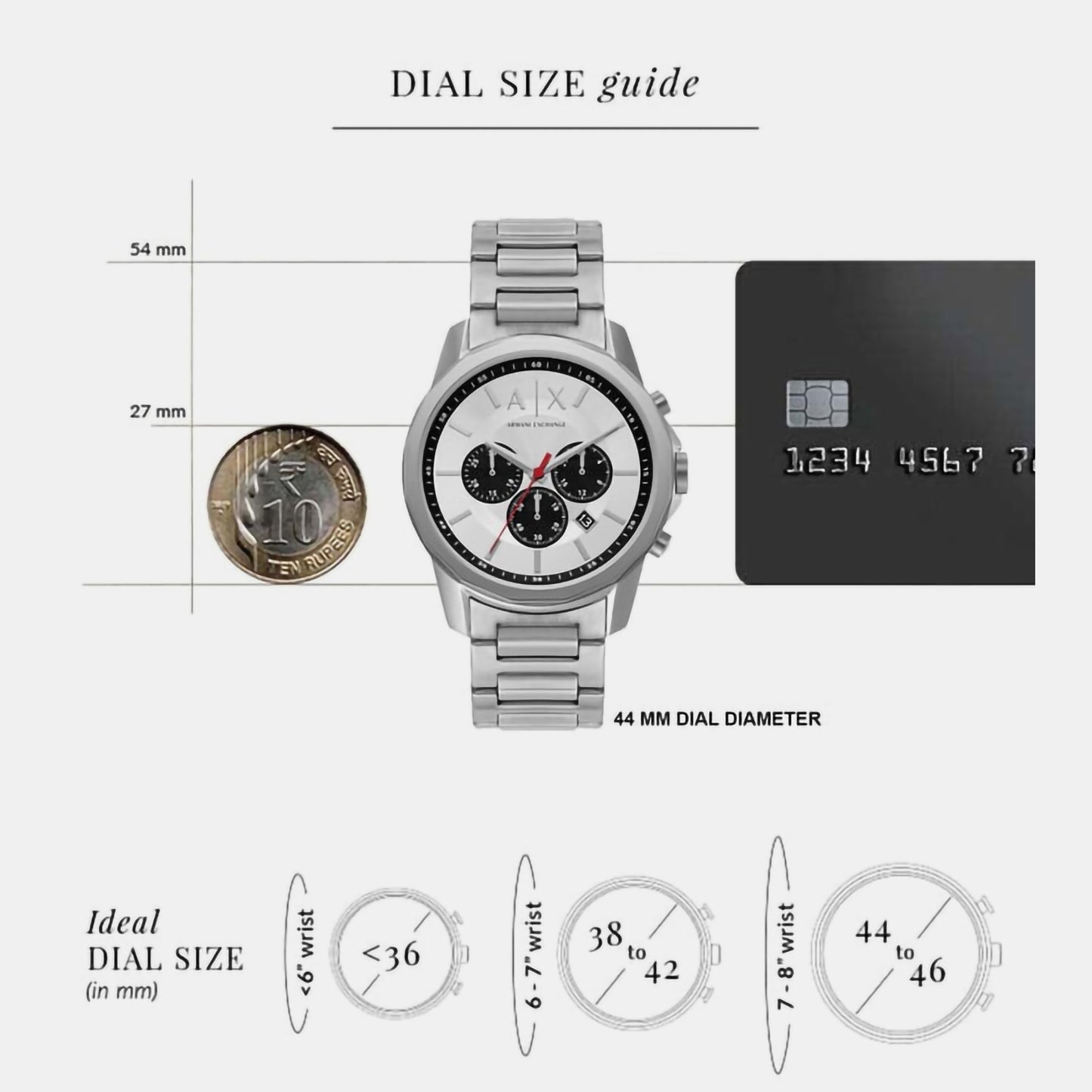 Male Silver Chronograph Stainless Steel Watch AX1742 – Just In Time