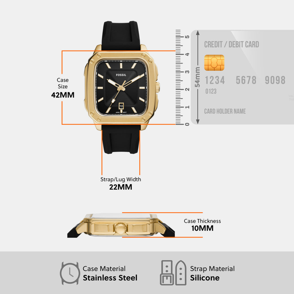 Fossil Stainless Steel Square watch