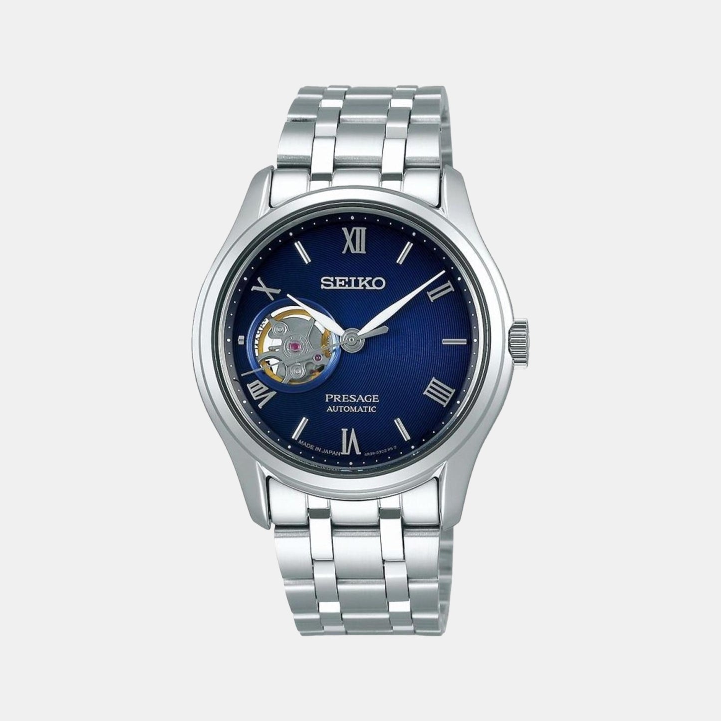 Presage Male Blue Analog Automatic Stainless Steel Watch SSA411J1