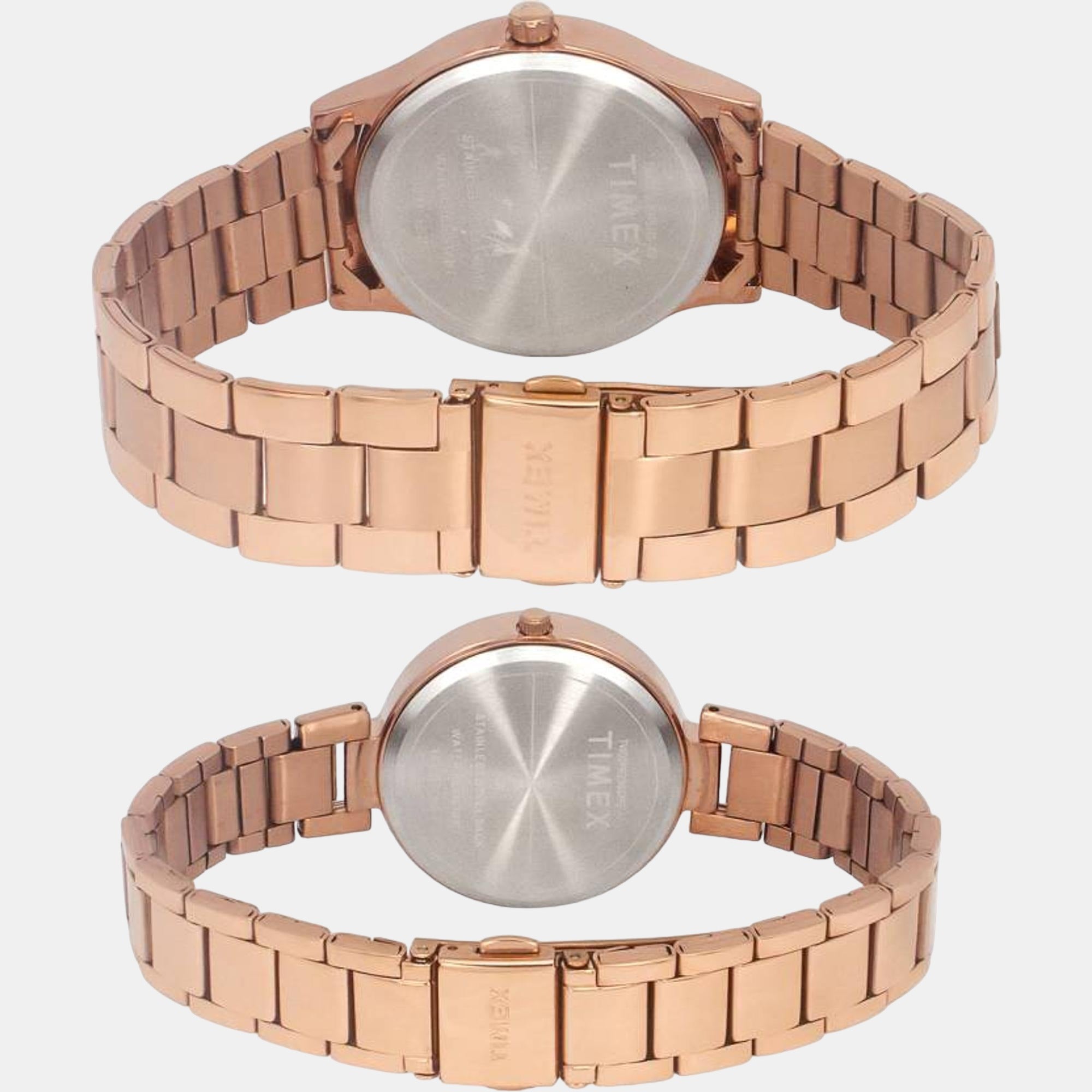 Fashion Couple Quartz Silver Dial Analog Stainless Steel Watch TW00PR294