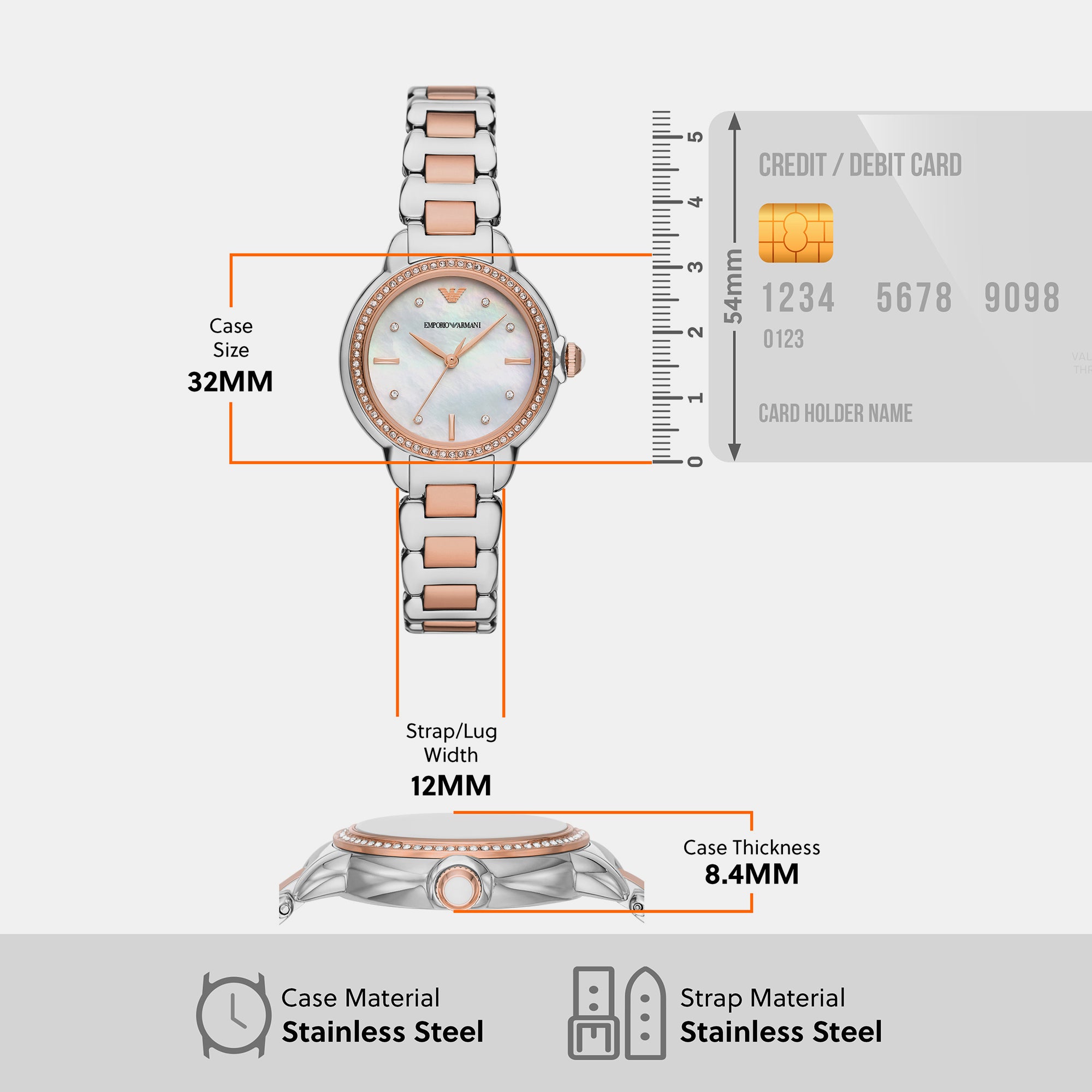 Emporio Armani 30 mm Two Tone Quartz watch