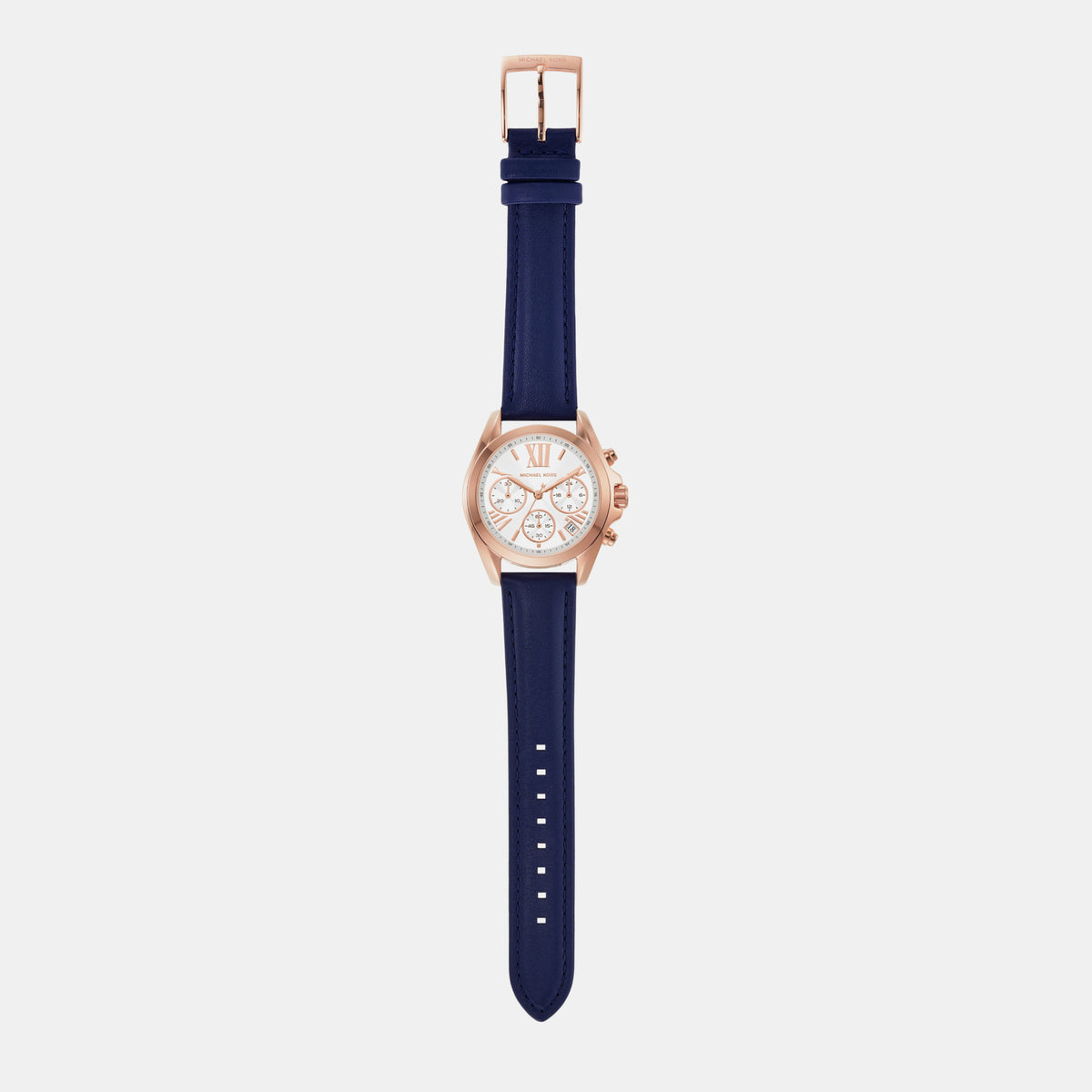 Bradshaw Women Quartz White Dial Chronograph Leather Watch MK2960