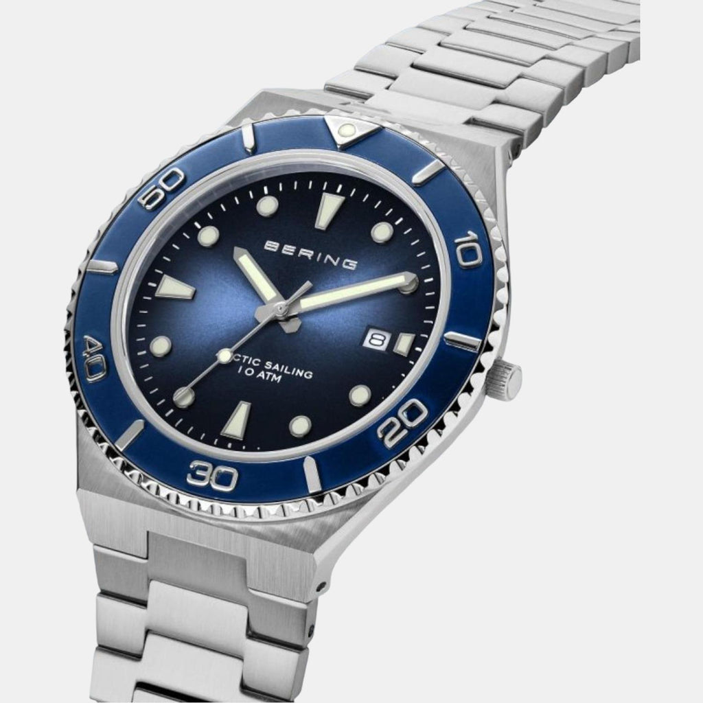 Bering 42 mm Silver Quartz watch