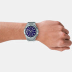 Edifice Men Quartz Silver Dial Chronograph Stainless Steel Watch EX552