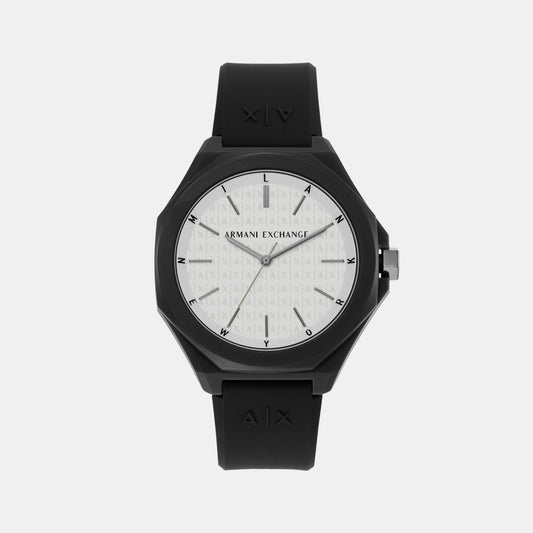 Male White Analog Silicone Watch AX4600