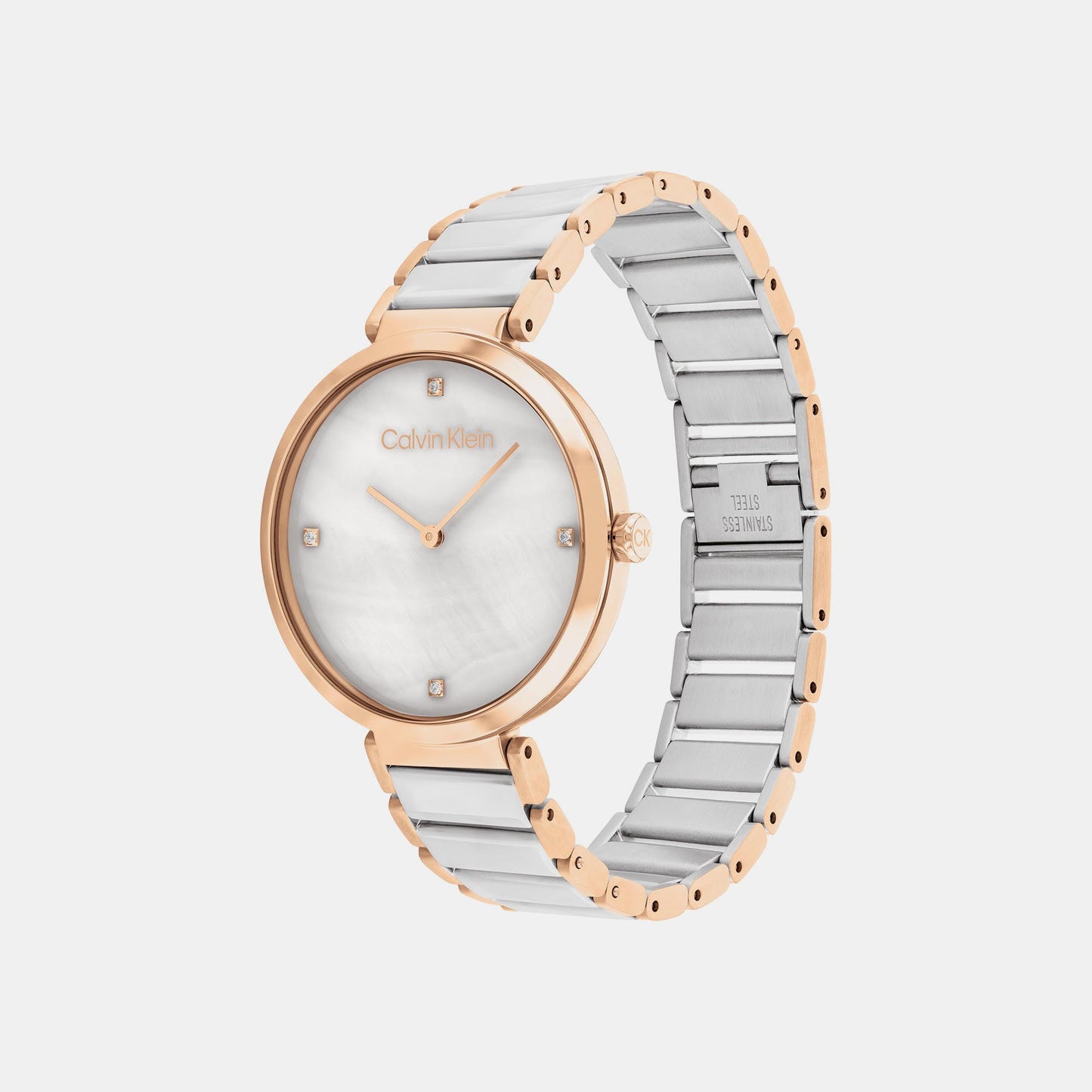 Minimalistic T-Bar Female Mother Of Pearl Analog Stainless Steel Watch 25200430