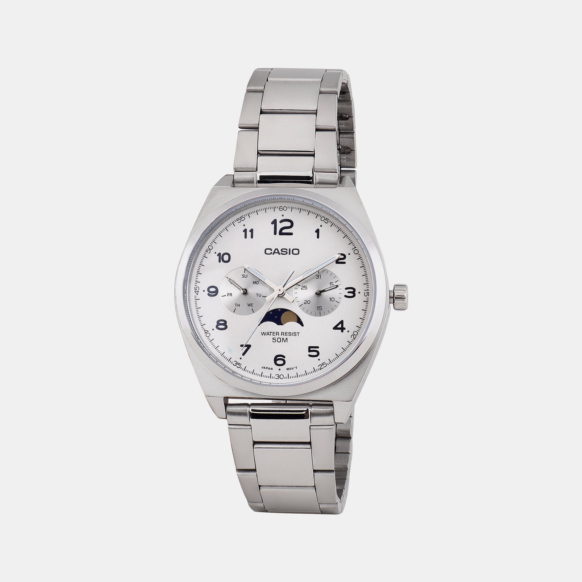 Casio Round White Chronograph watch