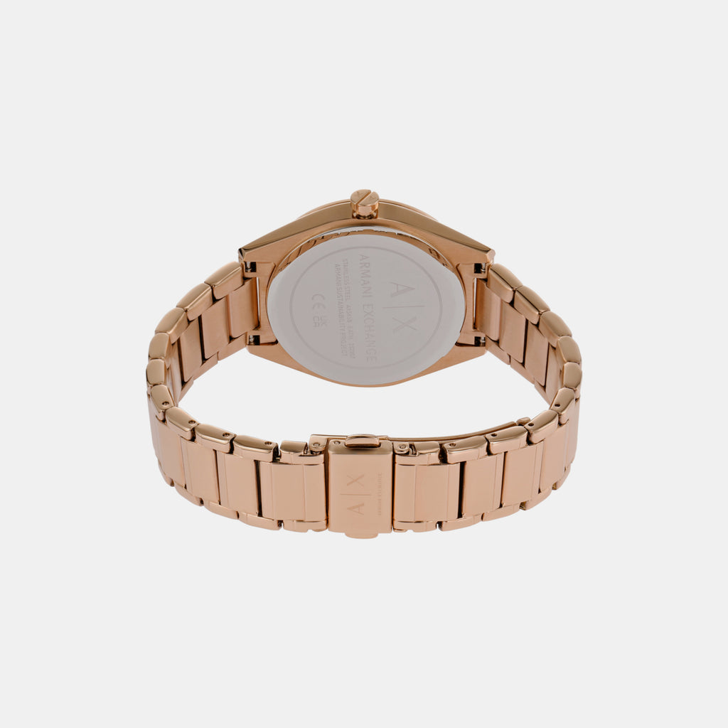 Armani Exchange Women Round Rose Gold watch