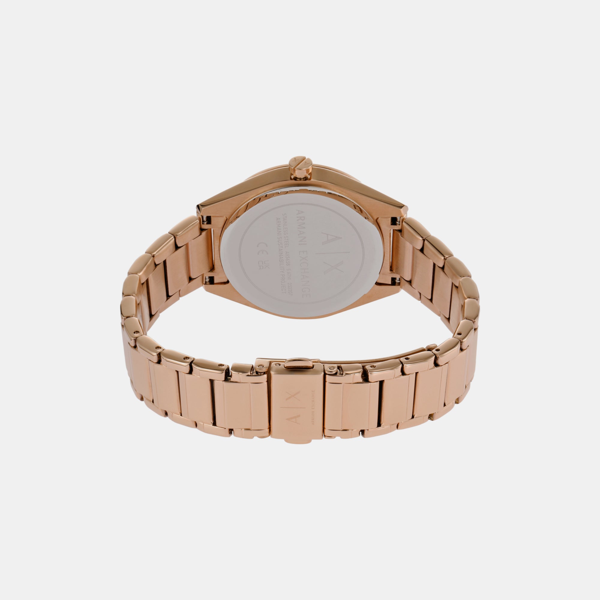 Armani Exchange Women Round Rose Gold watch