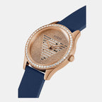 Lady Idol Women Quartz Rose Gold Dial Analog Silicone Watch GW0530L3
