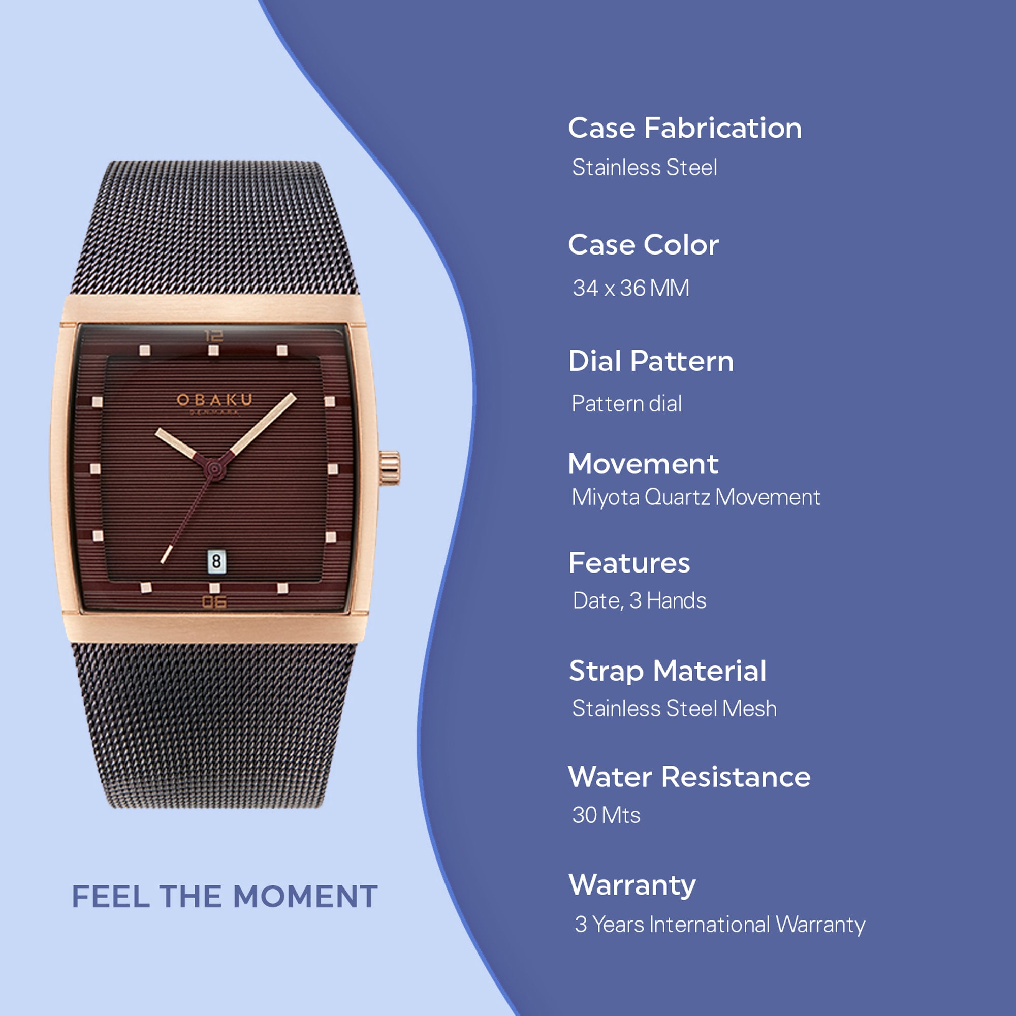 Obaku Mesh Brown watch