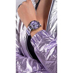 Women Quartz Purple Dial Chronograph Silicone Watch GW0536L4
