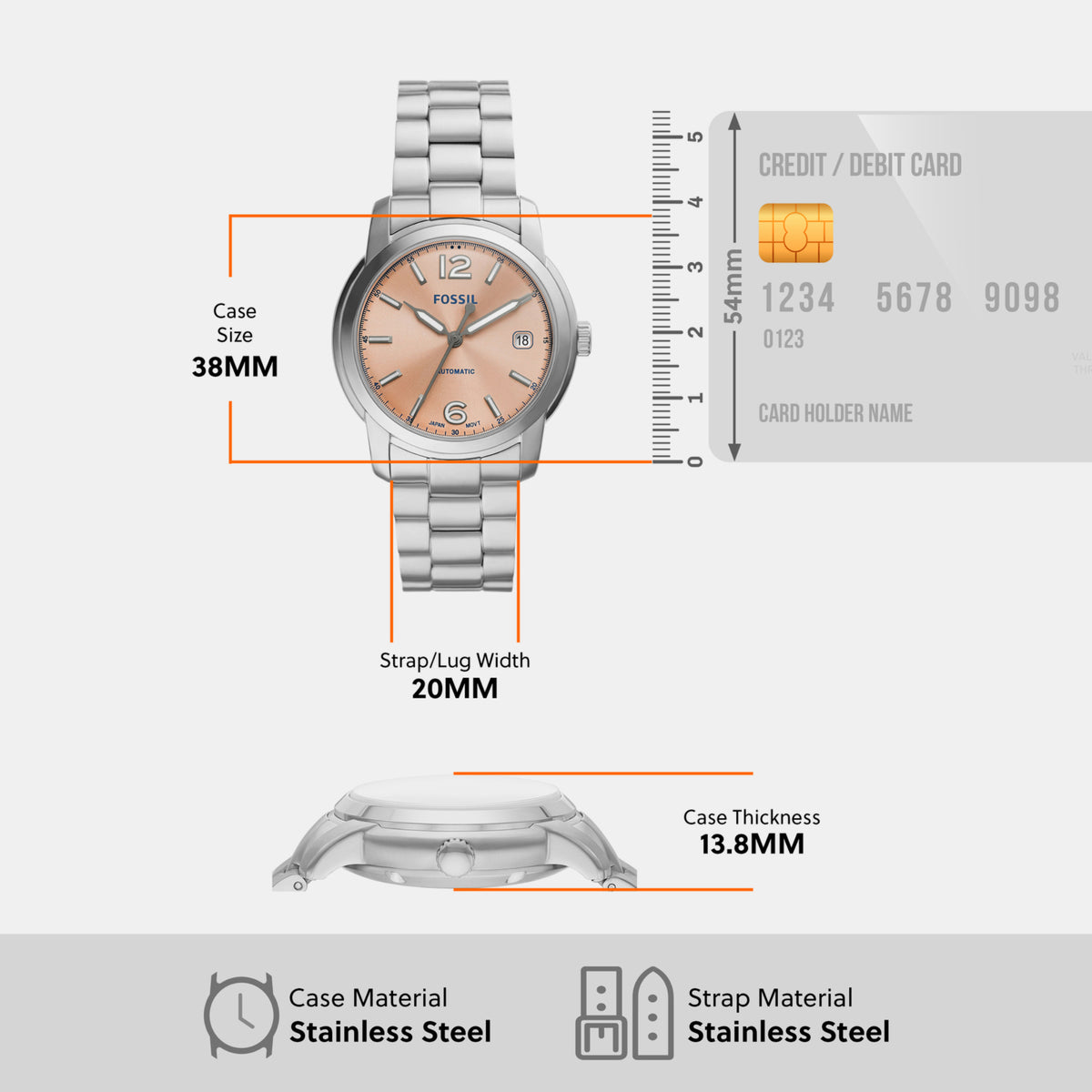 Fossil Stainless Steel Round watch