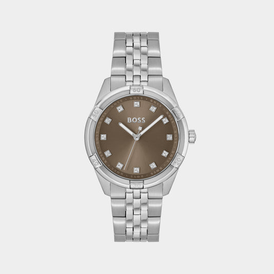 Rhea Female KHAKI Analog Stainless Steel Watch 1502699
