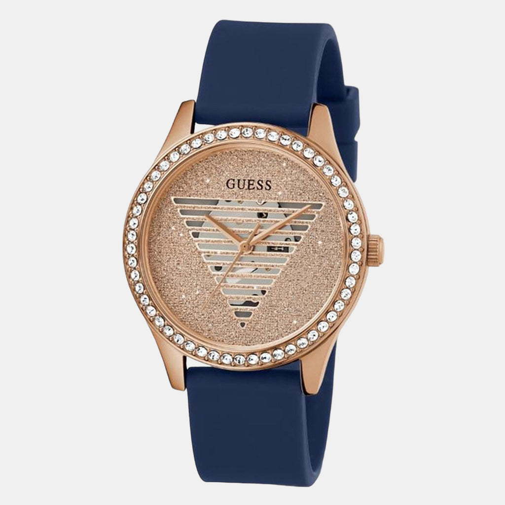 Lady Idol Women Quartz Rose Gold Dial Analog Silicone Watch GW0530L3