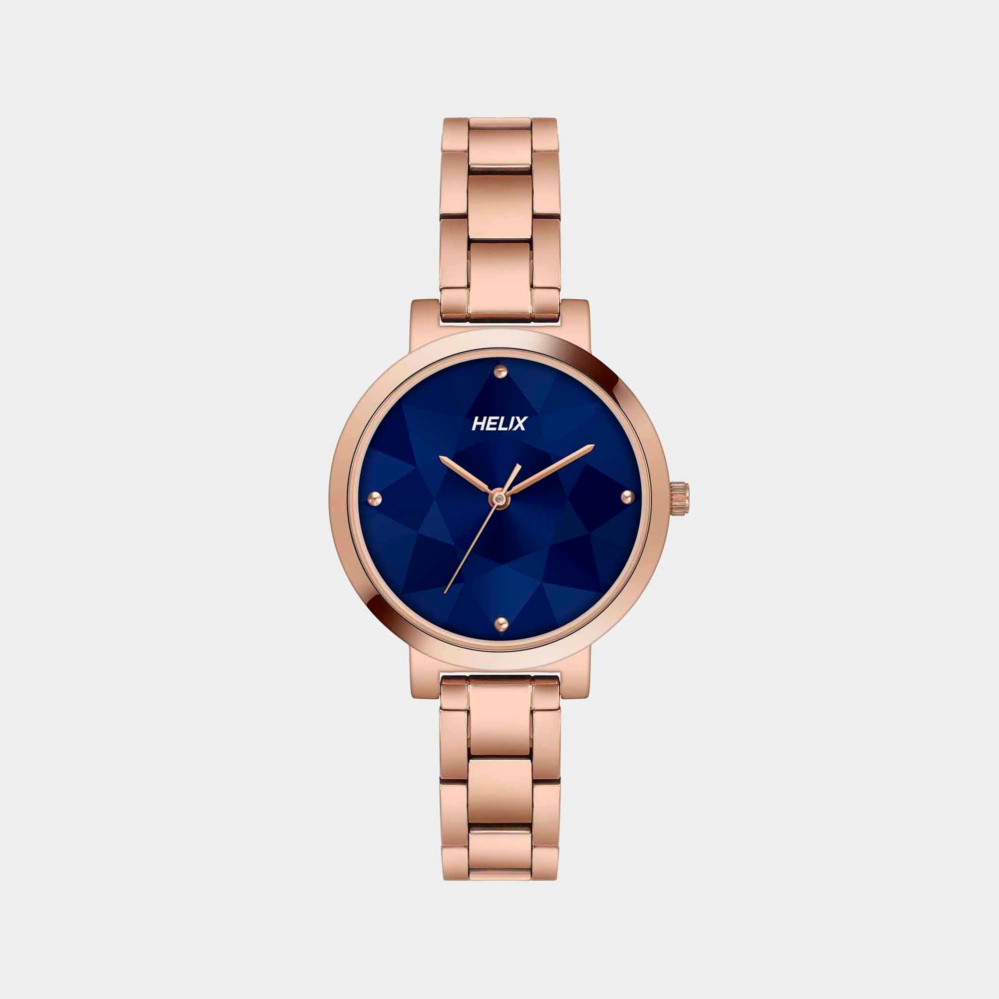 Helix Round Blue Analog watch