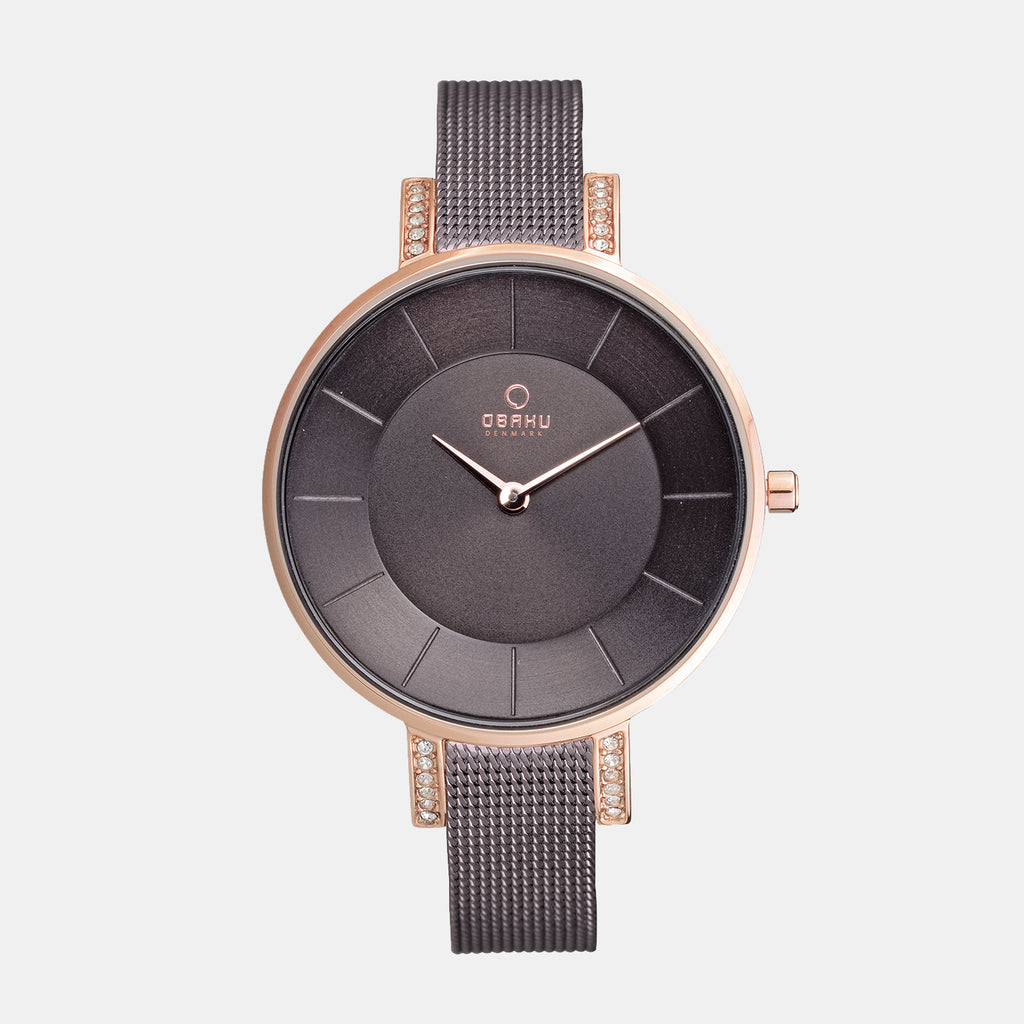 Obaku Round Brown Analog watch
