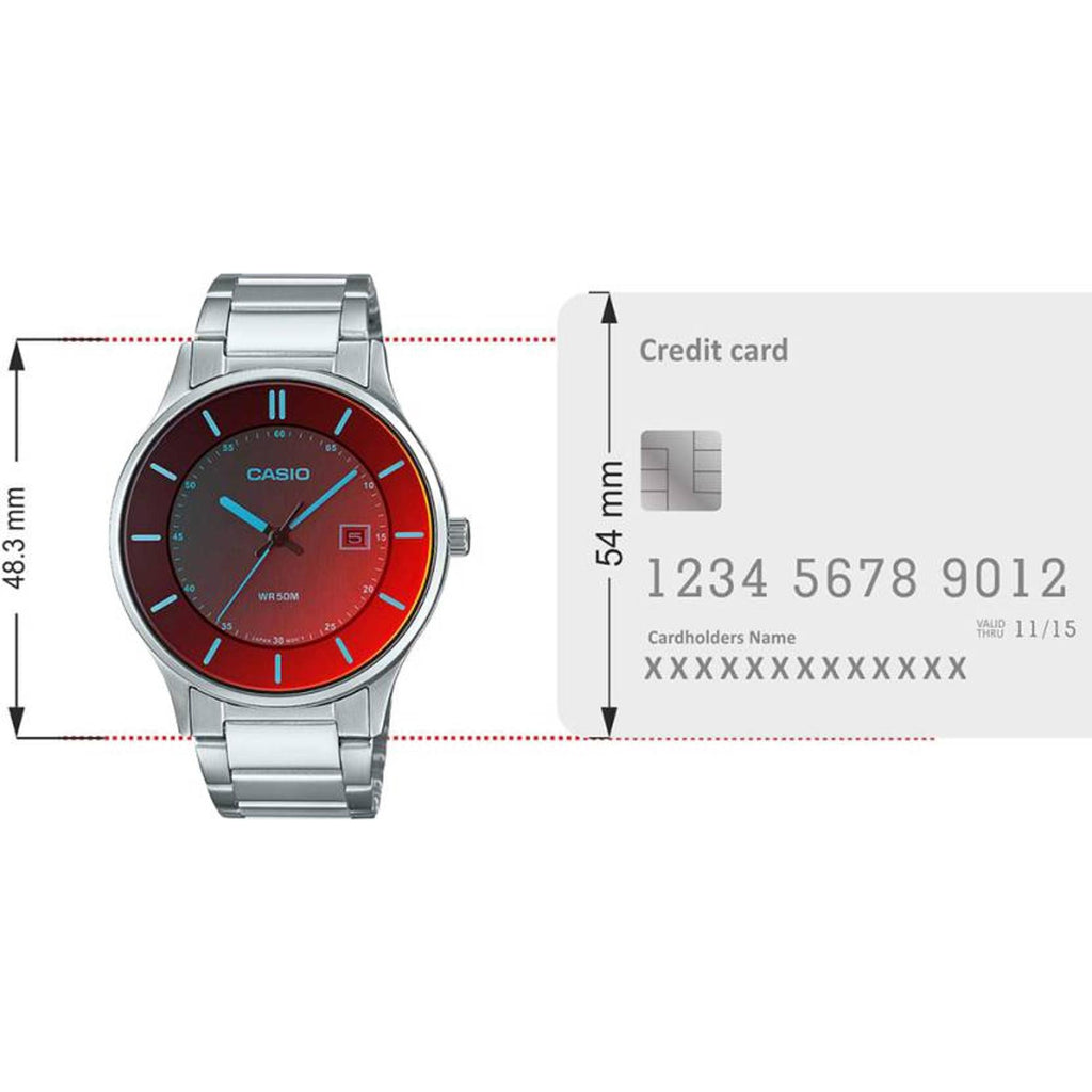 Enticer Men Quartz Red Dial Analog Stainless Steel Watch A2109