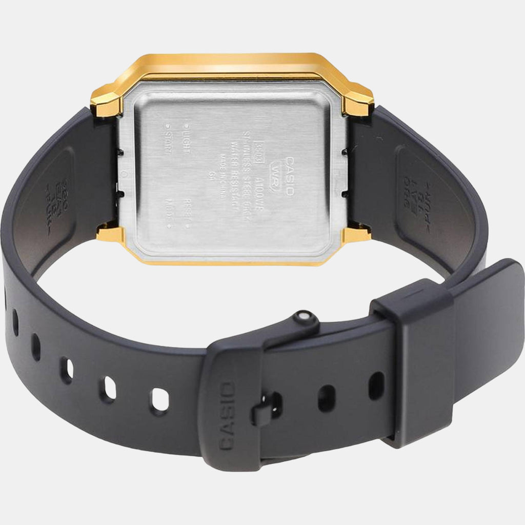 Vintage Unisex Quartz Gold Dial Digital Resin Watch D291