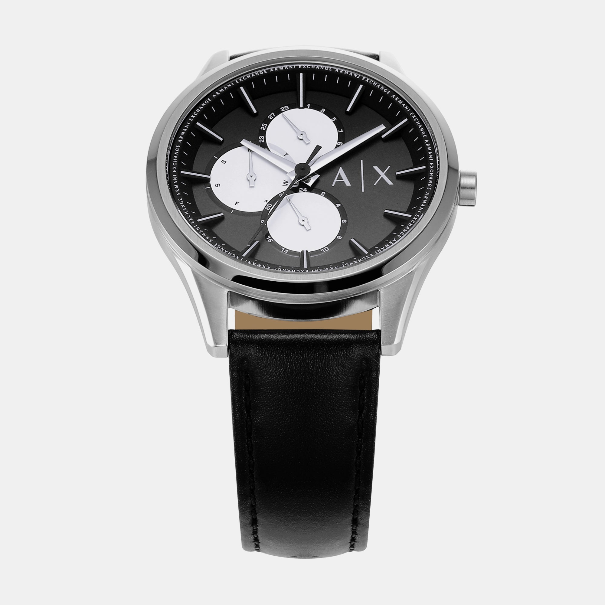 Male Multifunction Black Leather Watch AX1872 – Just In Time