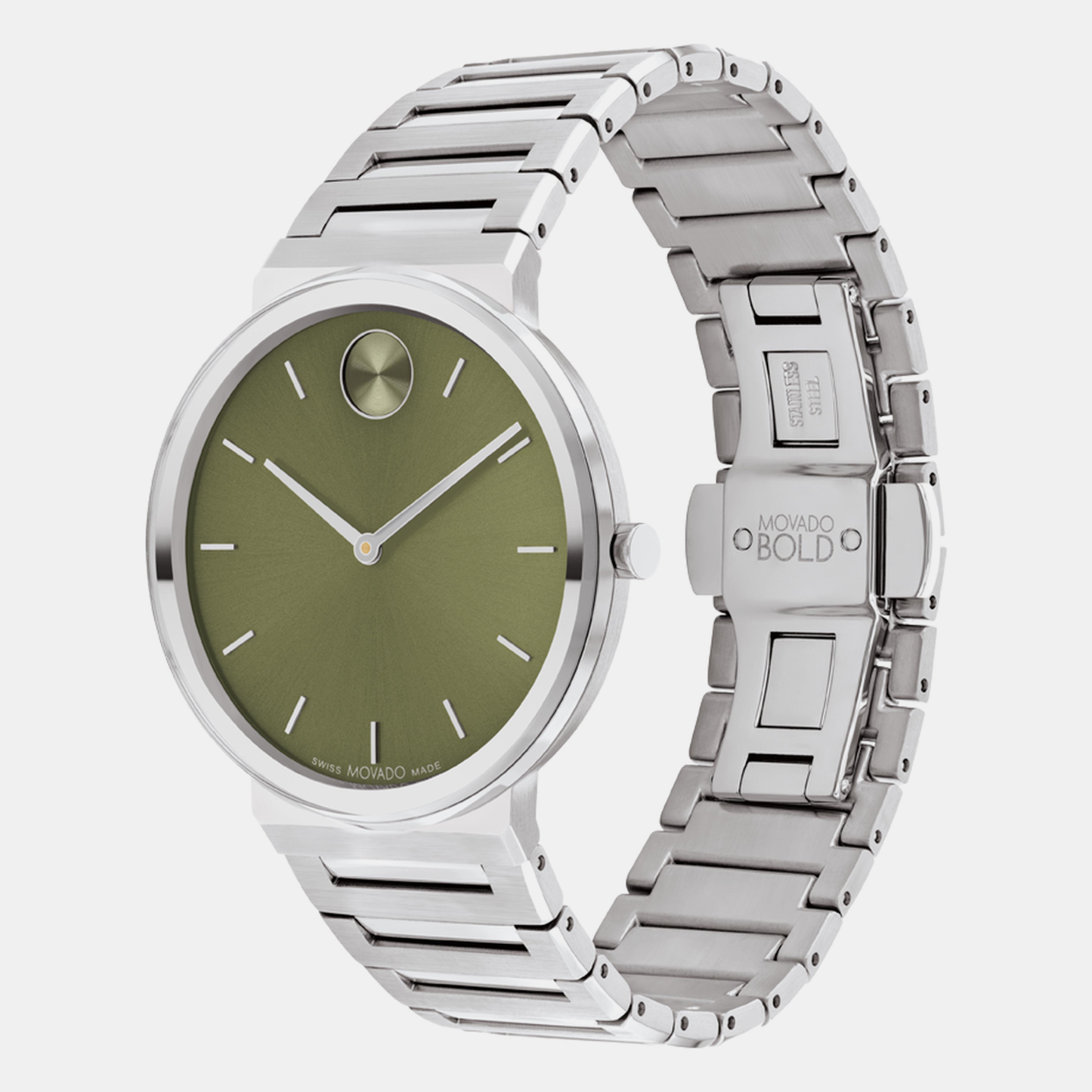 Bold Men's Green Analog Stainless Steel Watch 3601074