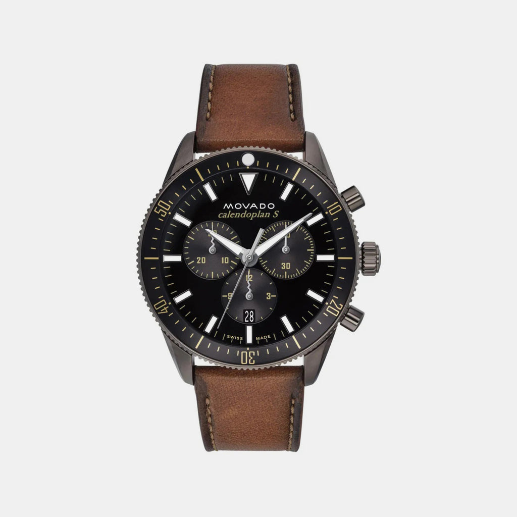 Movado Round Black Chronograph watch