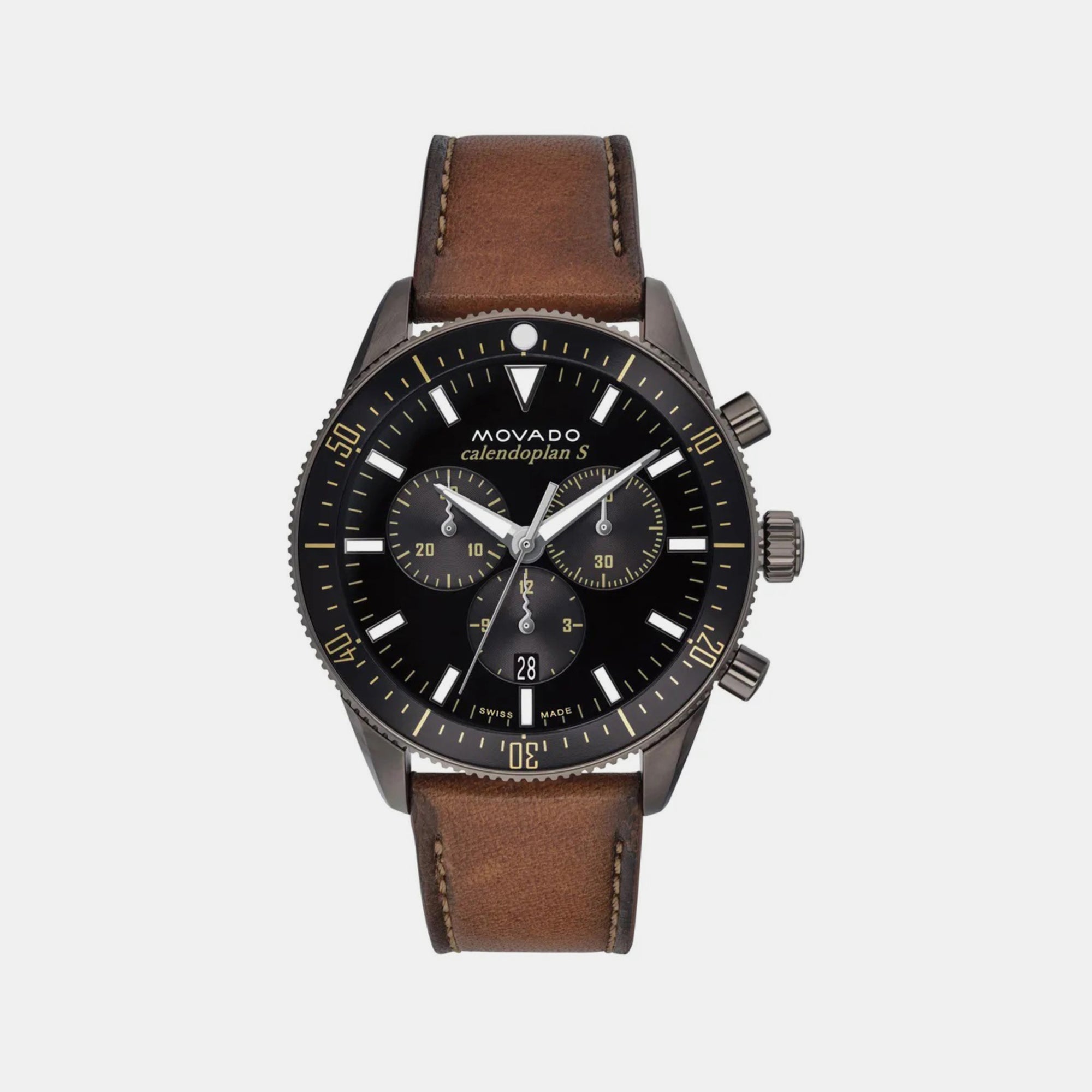 Movado Round Black Chronograph watch