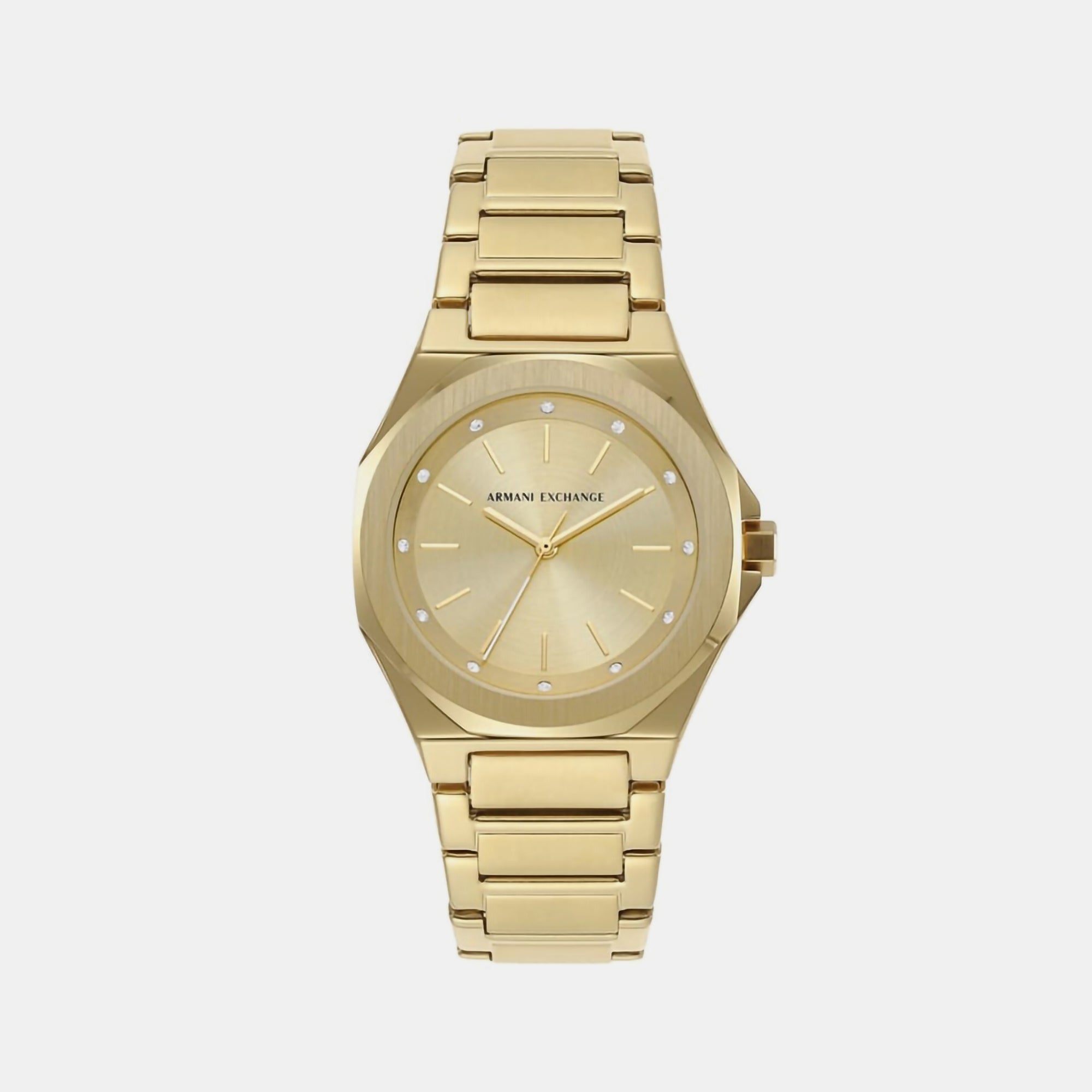 Armani Exchange Round Gold Analog watch