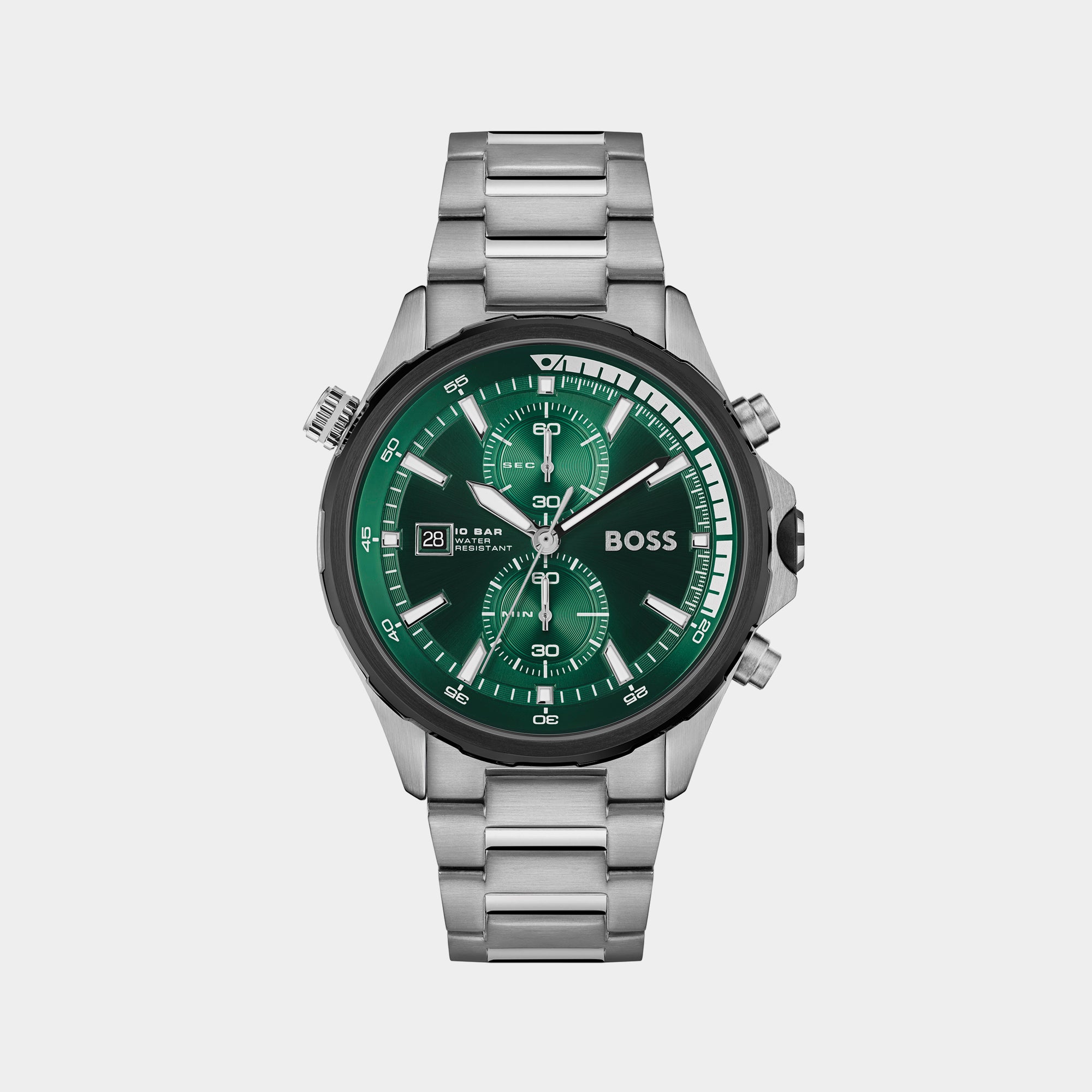 Boss Round Green Chronograph watch