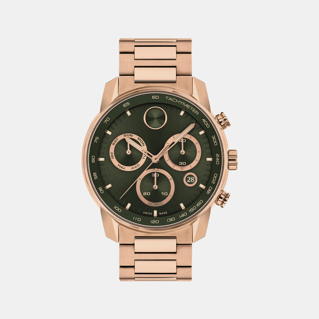 Movado Round Green Chronograph watch