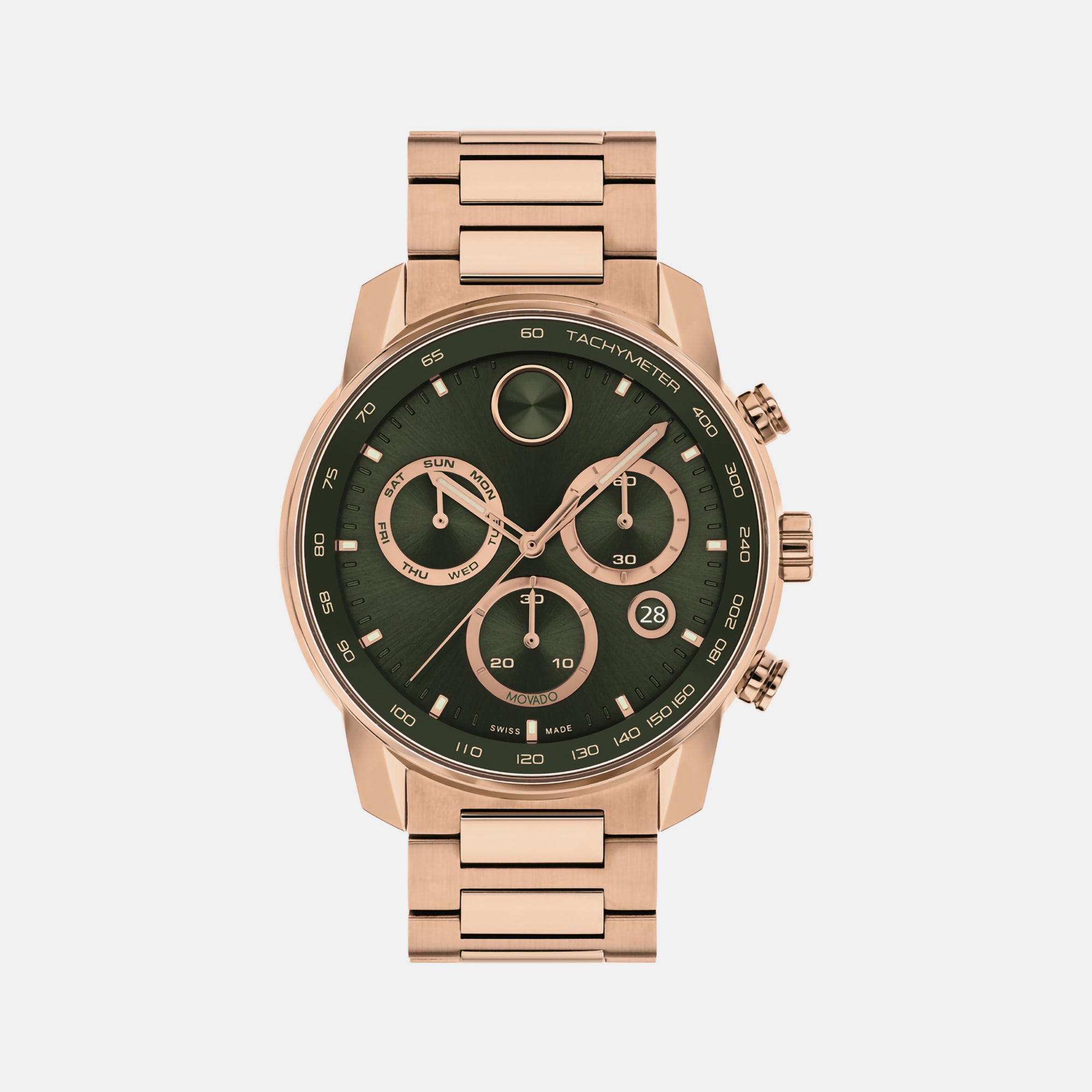 Movado Round Green Chronograph watch