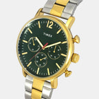 Men Quartz Green Dial Chronograph Stainless Steel Watch TWEG20008