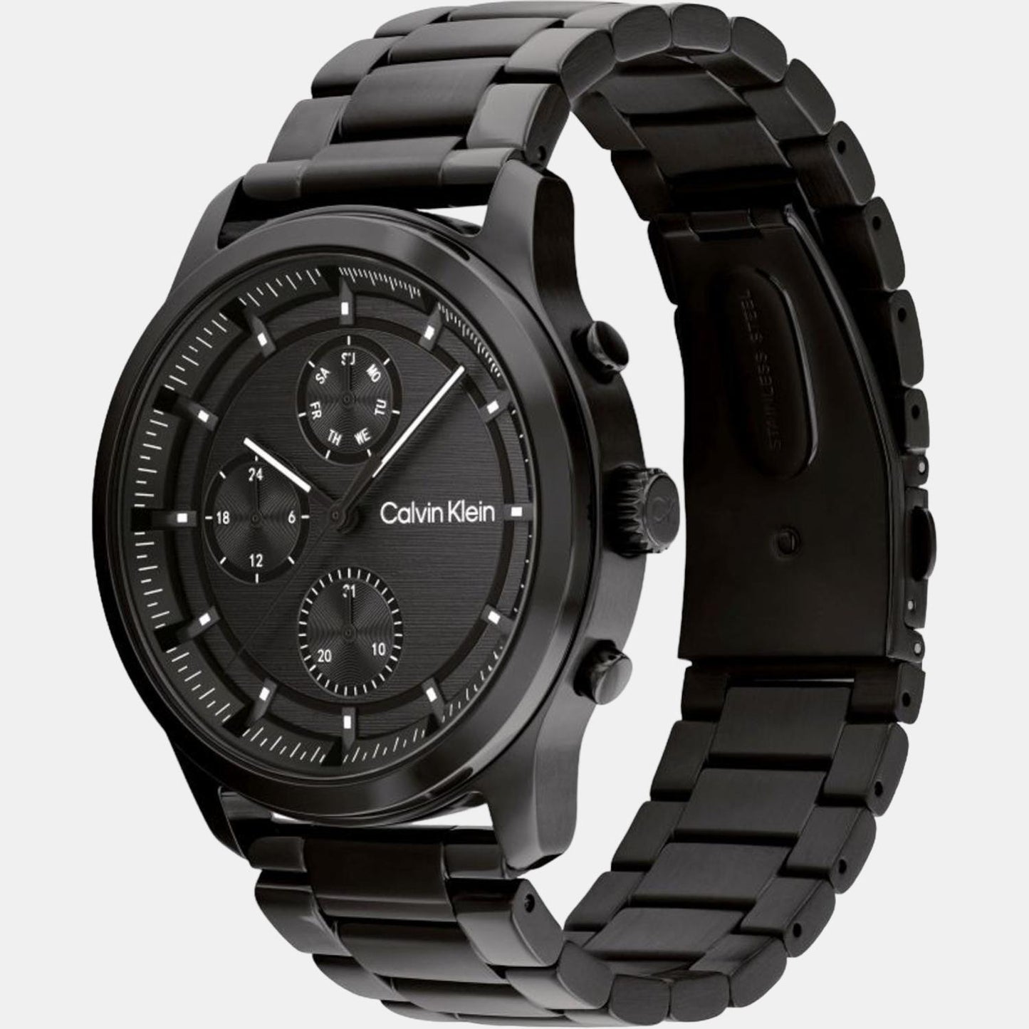 Men's Black Multi-Function Stainless Steel Watch 25200209