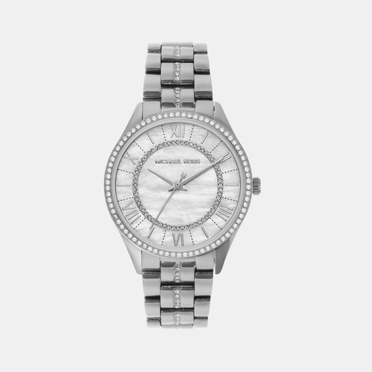 Female Mother of Pearl Analog Stainless Steel Watch MK3900