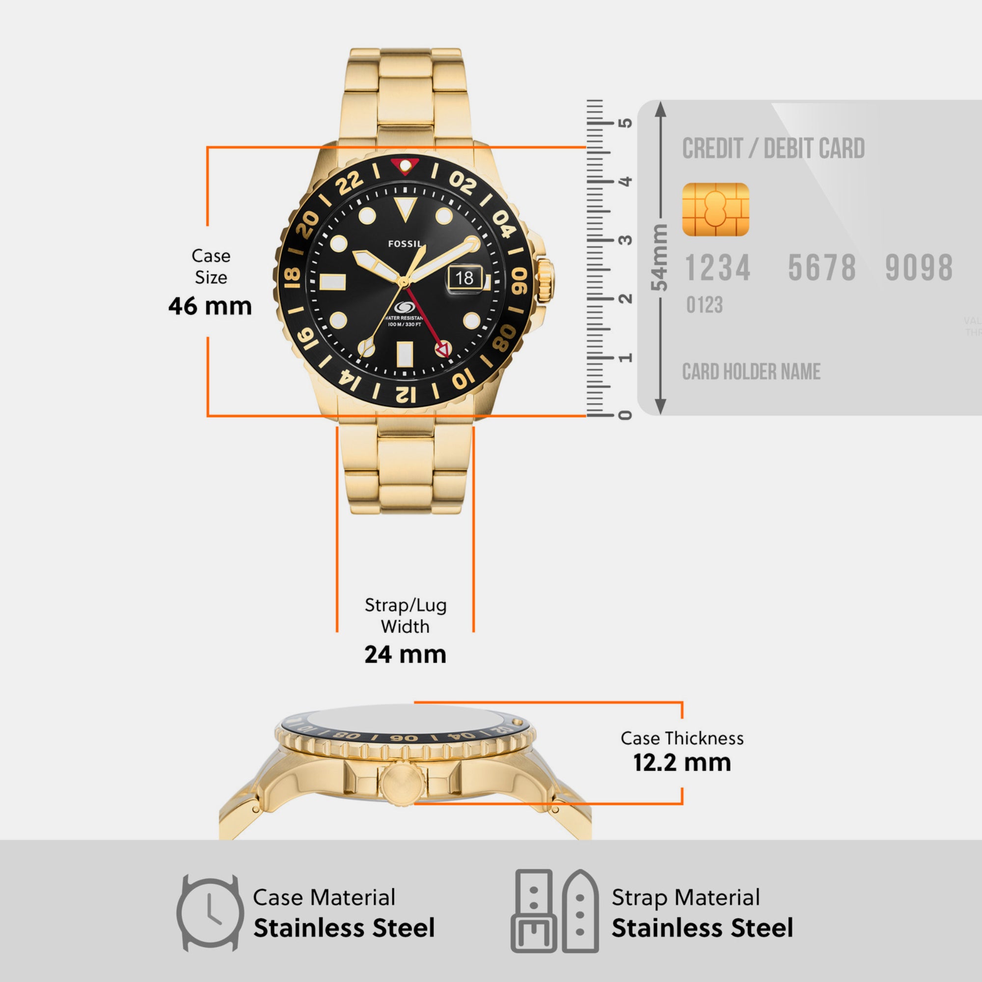 Fossil Stainless Steel Round watch