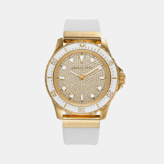 Female Gold Analog Silicone Watch MK7357