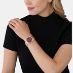 Lexington Women Quartz Red Dial Chronograph Stainless Steel Watch MK7275