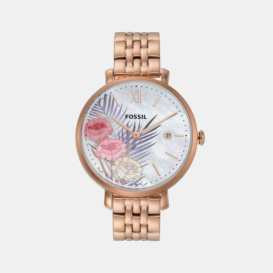 Female Mother of Pearl Analog Stainless Steel Watch ES5275