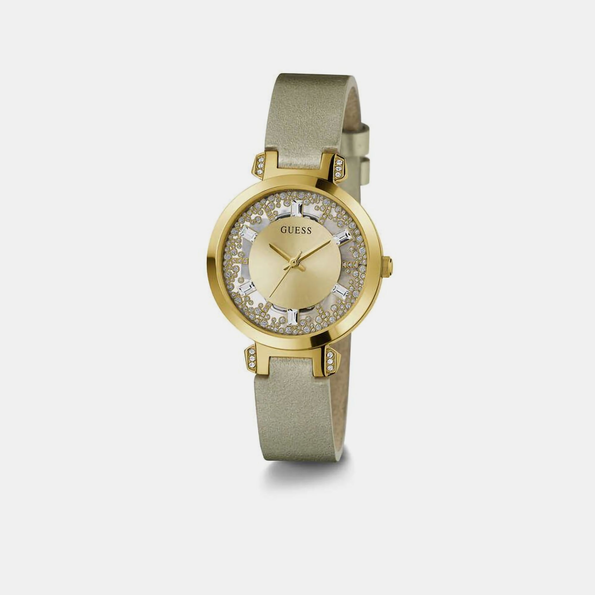 Guess Leather Champagne watch