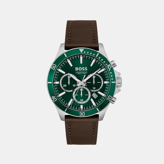 Troper Male Green Chronograph Leather Watch 1514098