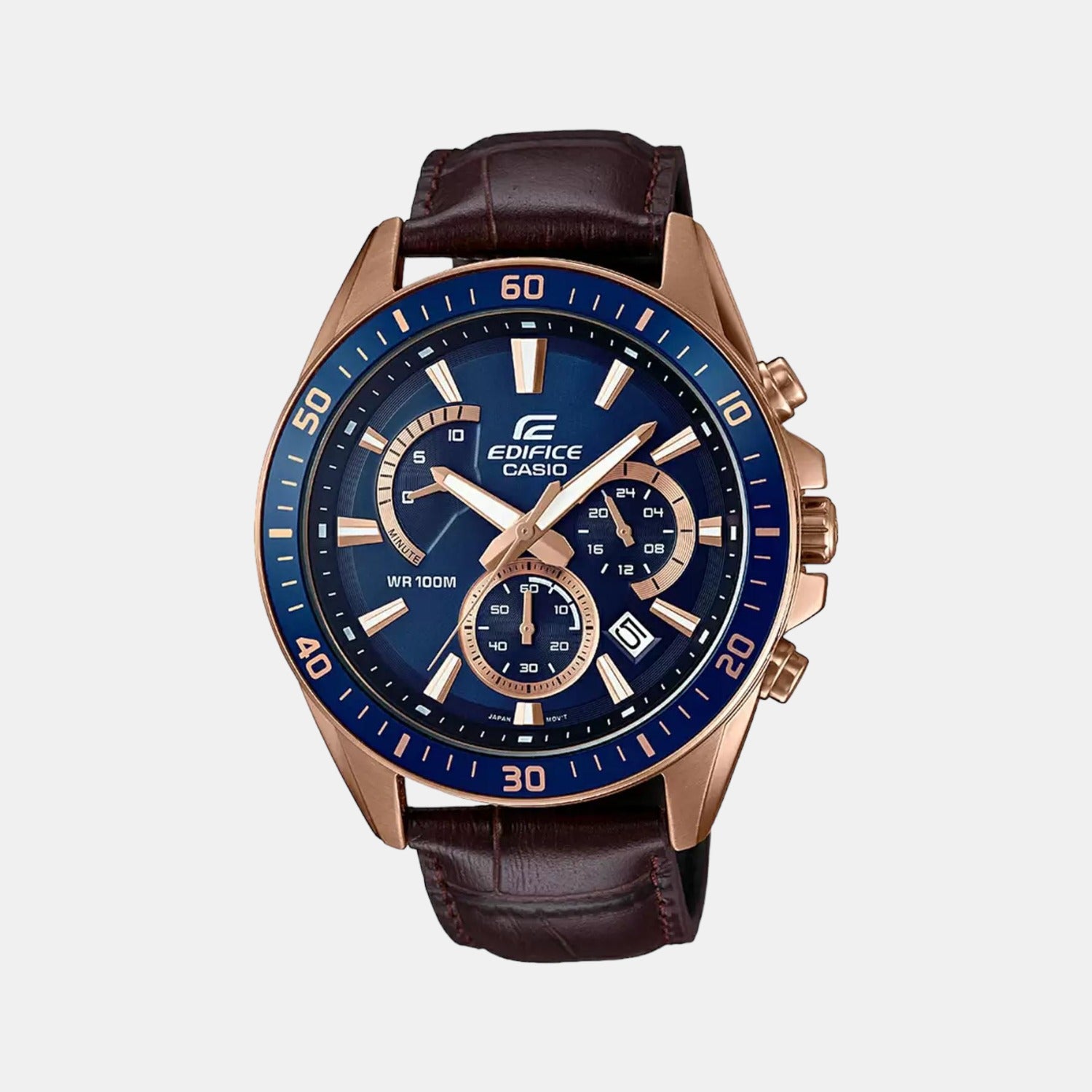 Casio Round Blue Chronograph watch
