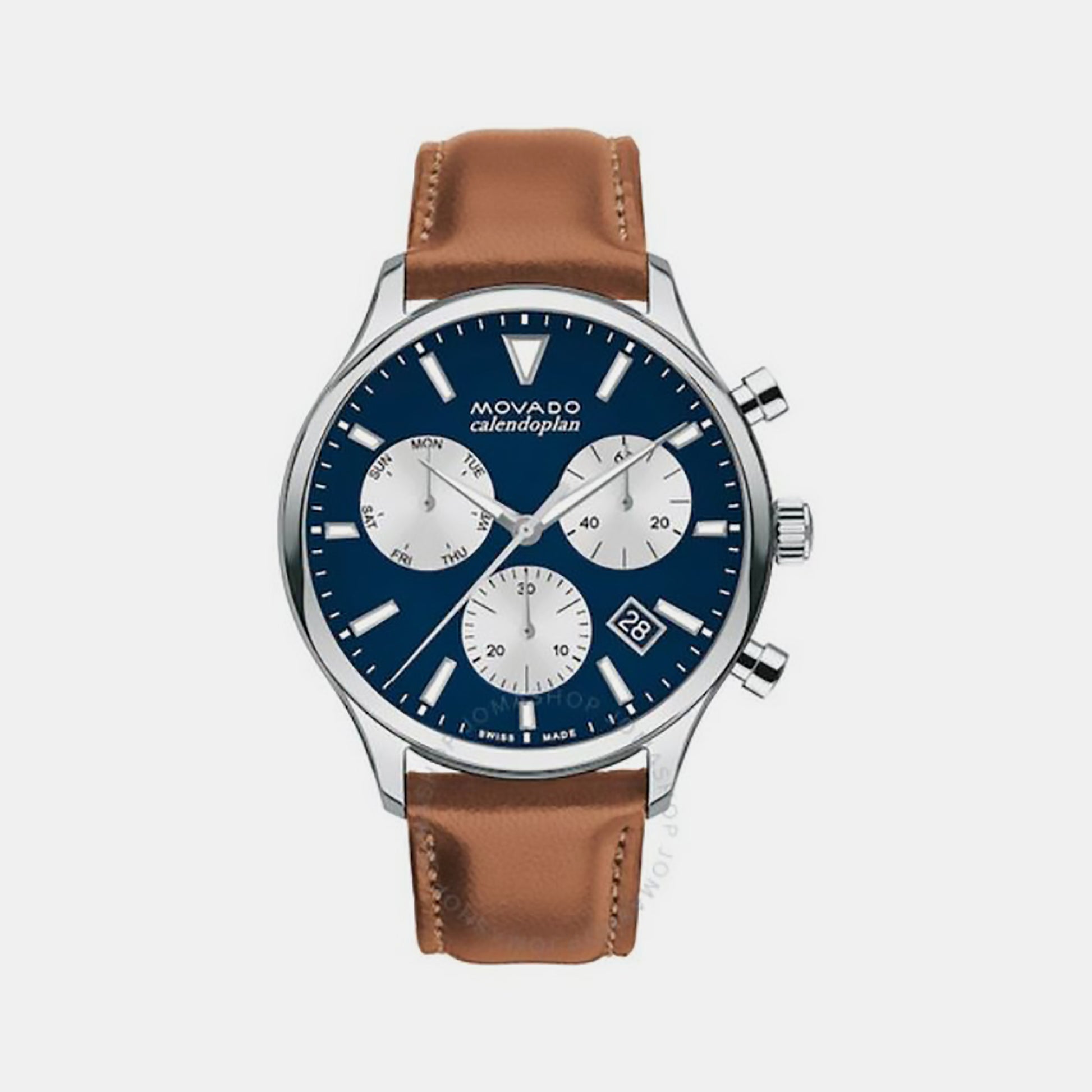 Heritage Series Male Blue Chronograph Leather Watch 3650161