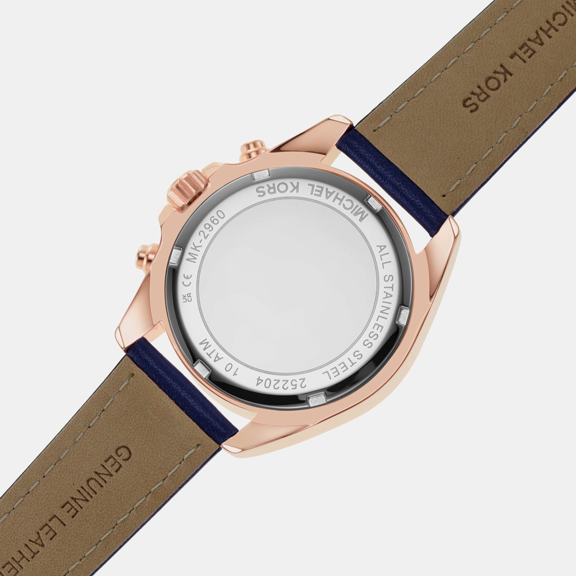 Bradshaw Women Quartz White Dial Chronograph Leather Watch MK2960