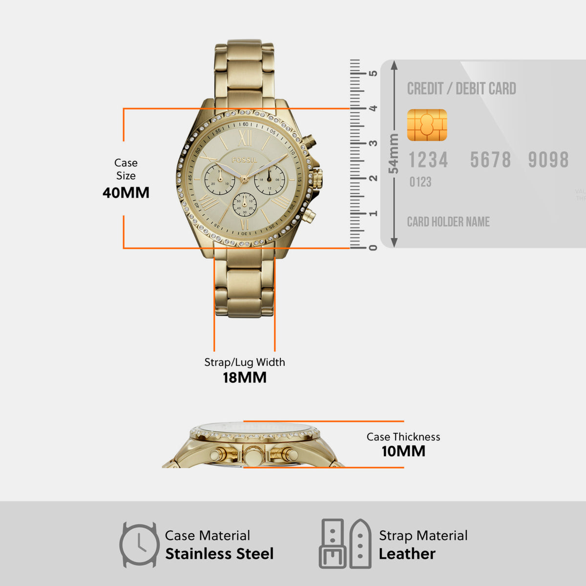Fossil 40 mm Round Quartz watch